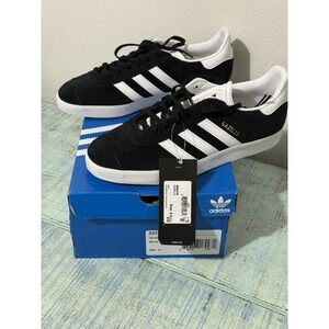 Adidas Gazelle BB5476 Black White Gold Suede Men's Size 8.5 Women's 9.5 New